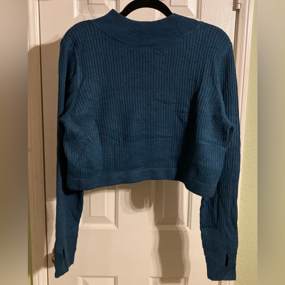 Wild Fable , Teal Crop Ribbed Sweater , XXL , NWT